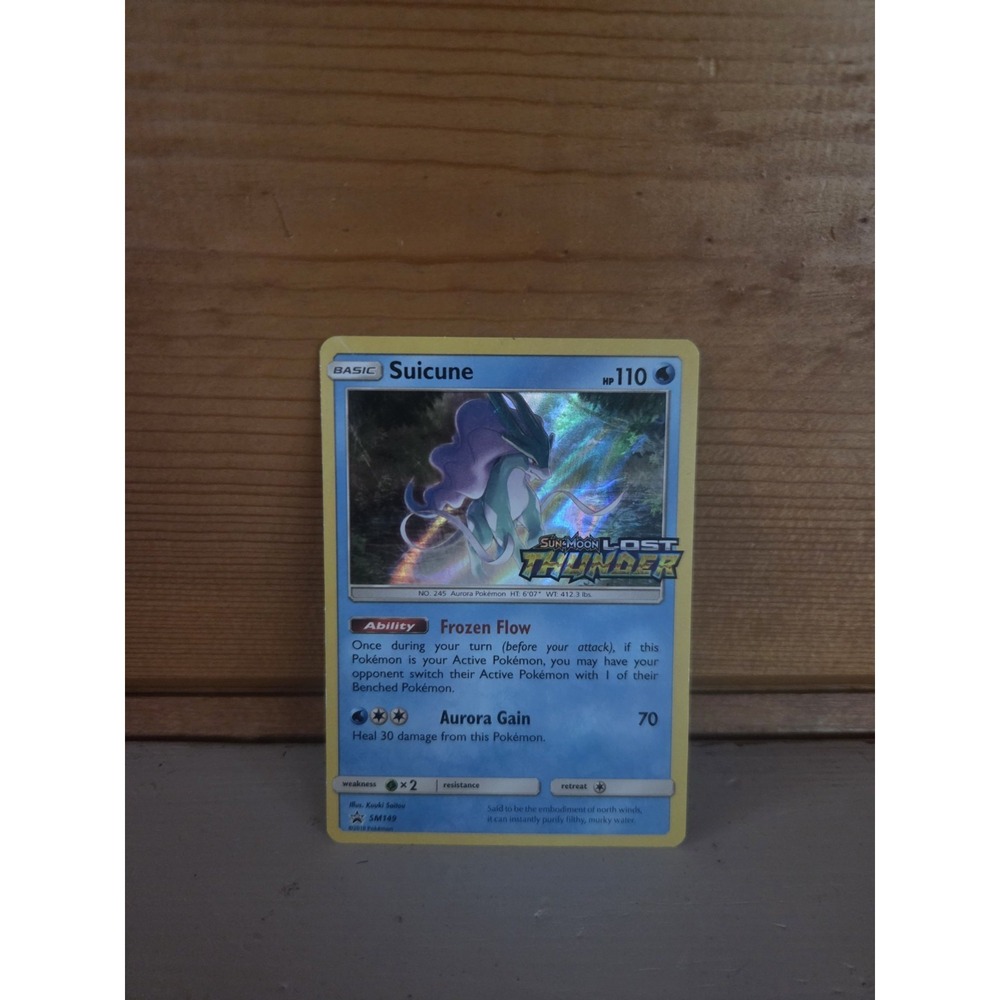 Pokemon Trading Card Game Sun & Moon Lost Thunder Holo Rare Suicune SM149